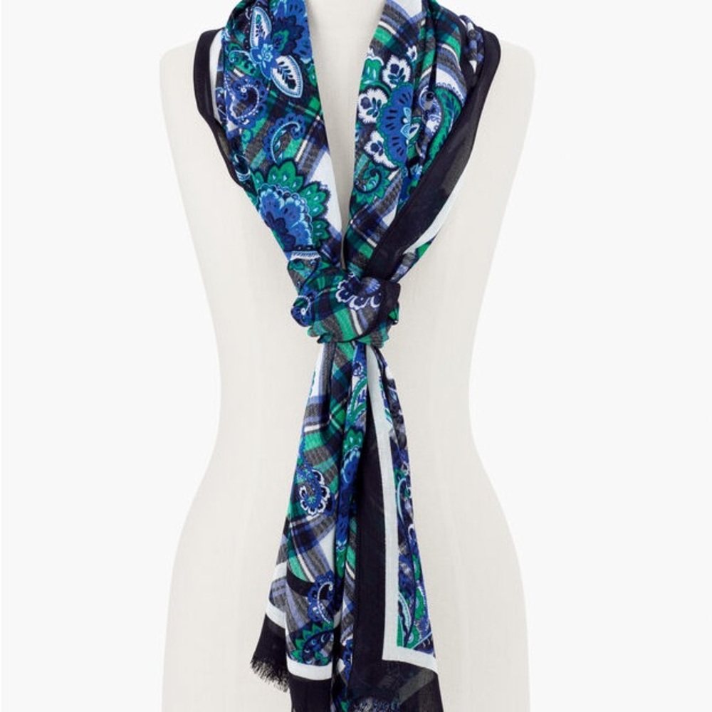 TALBOTS ORNAMENTAL PAISLEY OBLONG SCARF